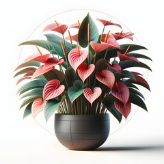 Anturio, Anthurium Tropical Plant, flowerpot - obrazy, fototapety, plakaty