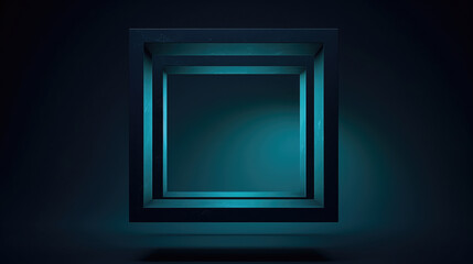 Dark room illuminated by blue light in center. Suitable for various concepts and designs.