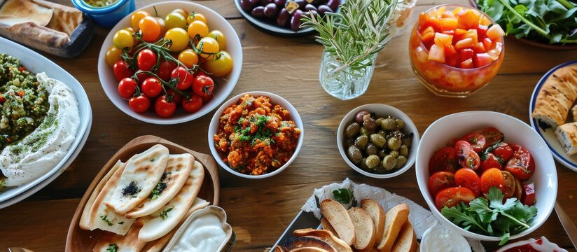Combine assorted mezze for an ordered platter.