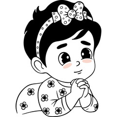 Cute praying child  girl.