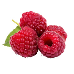 fresh organic tayberry cut in half sliced with leaves isolated on white background with clipping path