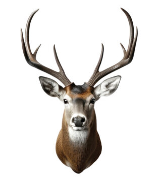 animal deer head with horns, isolated