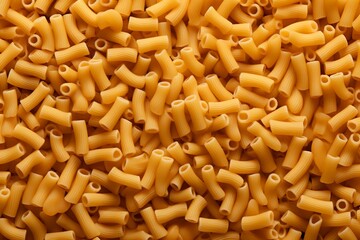 Italian pasta pennettine background. Top view, close up