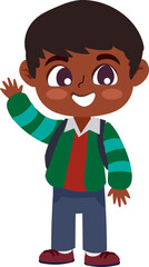 cartoon children back to school