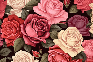 Roses floral background illustration 
