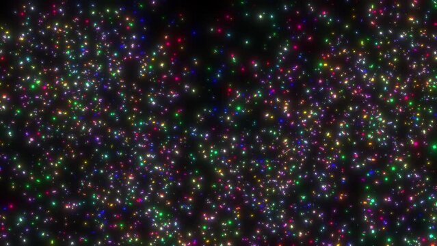 Brightly exploding glowing confetti