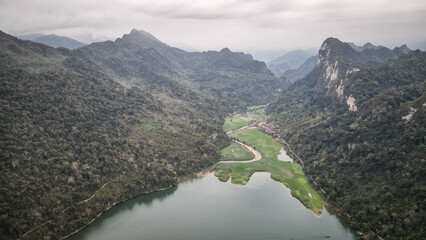 The landscape of Ba Be Lake in Northern Vietnam