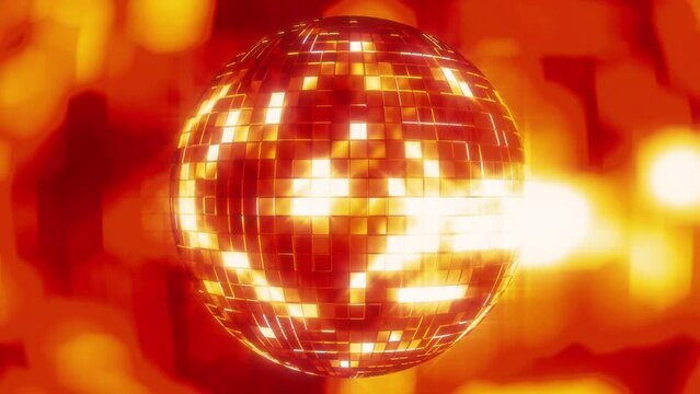Spinning glowing disco ball