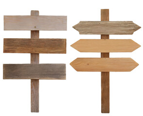 wooden signs - isolated on transparent background
