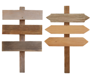wooden signs - isolated on transparent background