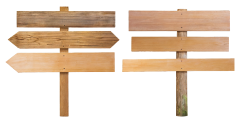 wooden signs - isolated on transparent background