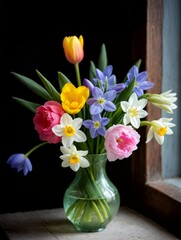 Obraz premium Vase of Seasonal Flowers