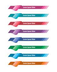 eight steps colorful bar banner template. futuristic technological banner template. banner set for internet, web, magazine