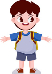 cartoon children back to school