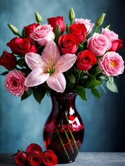 Vase of Seasonal Flowers