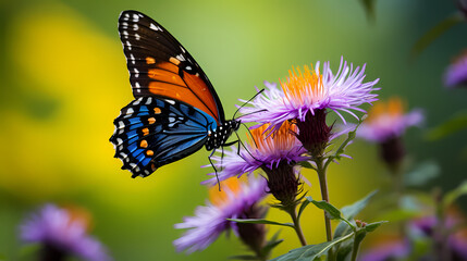 Obraz premium A Flutter of Color on Nature's Canvas