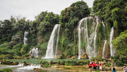 The view of Ban Gioc Waterfall in Southern Vietnam