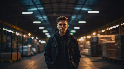 Fototapeta premium Confident Young Manager in Warehouse
