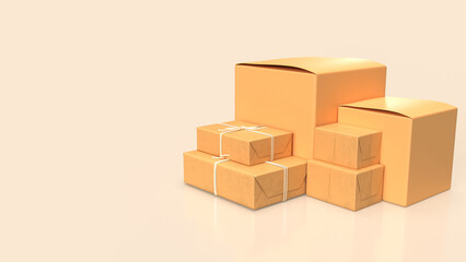 The  Shipping box  for shopping online or transport concept 3d rendering..