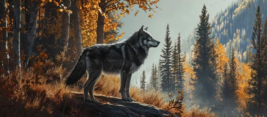 Deurstickers Wolf by Montana den © AkuAku