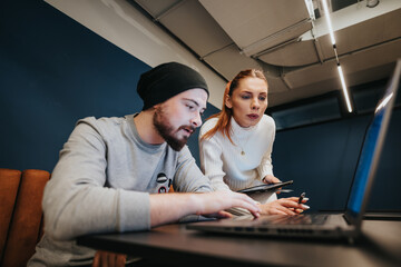 Multicultural team reviewing financial, discussing market analysis and budgeting for business growth. Creative collaboration and effective teamwork in a pleasant office atmosphere.