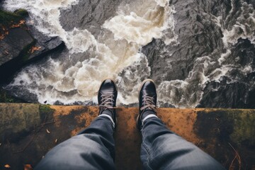A man on the edge of a cliff