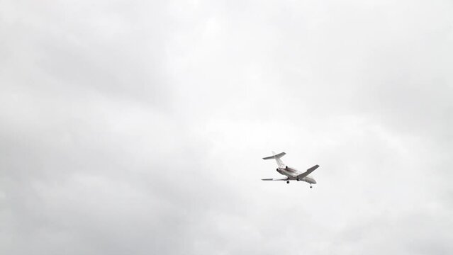San Diego Cessna Citation Landing Cloudy Sky