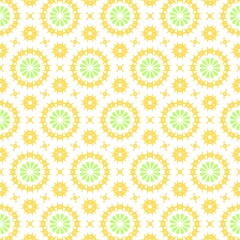 AI illustration of a seamless abstract pattern featuring yellow and green stars.