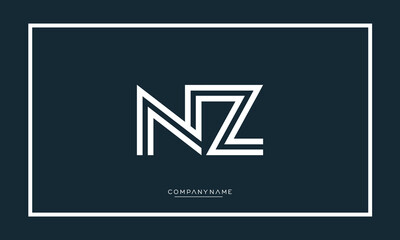 Alphabet letters NZ or ZN logo monogram