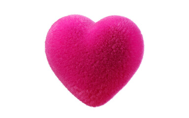 Heart from bright pink fur. Place for text. Happy Valentine's day sale or voucher template with soft fur heart. 3d render illustration