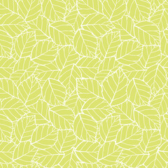 Vector lite green leaves seamless pattern background. Perfect for fabric, scrapbooking, wallpaper projects.