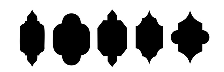 Ramadan kareem Islamic arabesque silhouette  vector frames window door