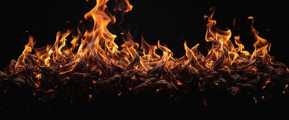 Fire and Background Black, Wallpaper