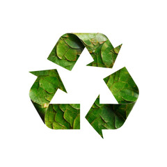 Recycling sign isolated on transparent background. AI generated. PNG