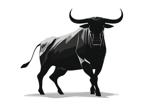 Angry bull icon, logo design isolated on white, vector illustration generated by AI