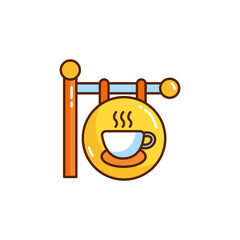 Restaurant coffee signboard icon