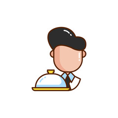 Restaurant waiter colored icon