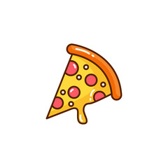 Restaurant food pizza cute icon