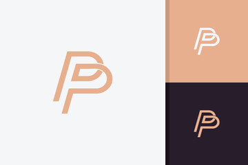 pp logo double p icon design vector template