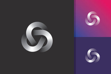 abstract circle chain logo design vector template