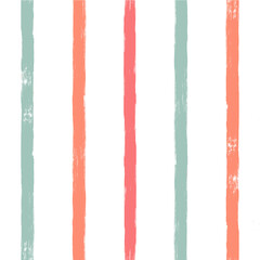 Seamless stripe pattern. Hand drawn vector stripes background, red, pink, orange and green girly brush strokes, cute spring paintbrush line backdrop