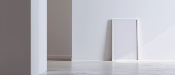 Fototapeta premium Minimal interior design mockup of a picture poster frame.