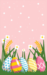 pastel background with easter eggs place for text