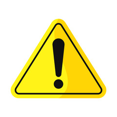 Warning Sign In Yellow Triangle Shape With Black Line For Information Website Road Street Game
