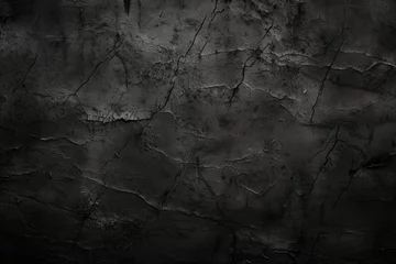 Fotobehang Simple Black Grunge Background Texture created with Generative AI Technology © Sentoriak