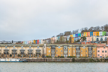 Iconic colorful buildings of Bristol, England
