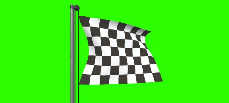 racing flag with pole,racing flag waving green screen, racing flag chroma key green screen
