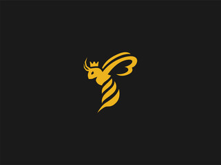 Vector queen bee logo design vector illustration - obrazy, fototapety, plakaty