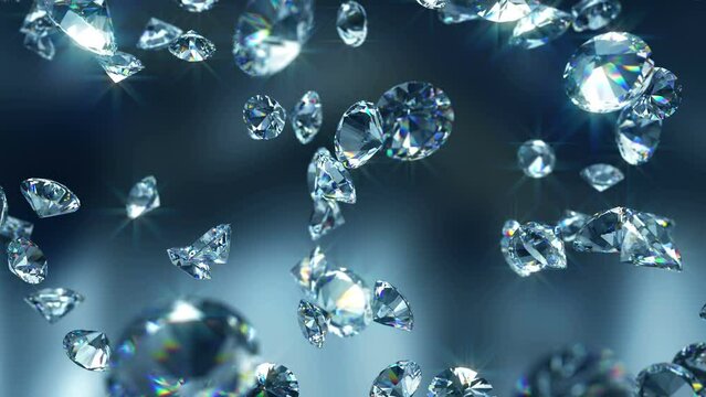Falling diamonds 4K - Close-up stock video