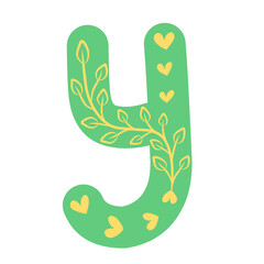 Green Alphabet With Ornament